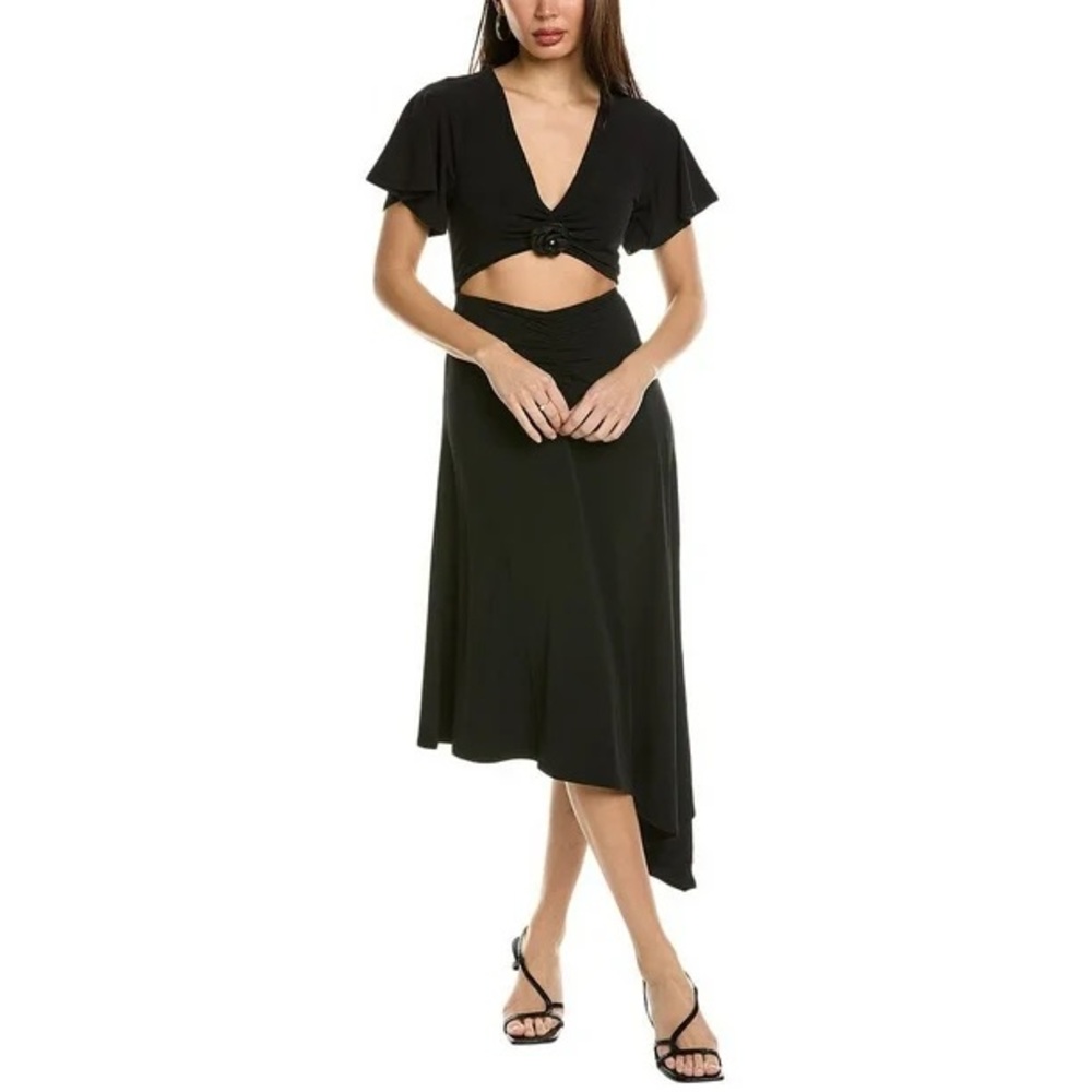 WeWoreWhat Black Cutout Midi Dress